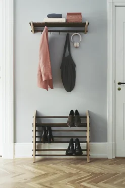 Moodrack Hattehylde 78 cm, Lys Olieret og Mørkbejdset Eg Hylder