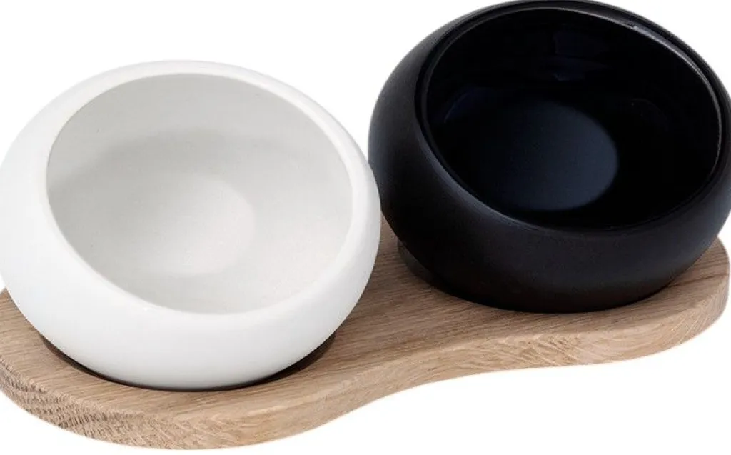 Salt-og Peberkar H6,5 cm, Hvid/Sort Salt Og Peber|Salt Og Peber