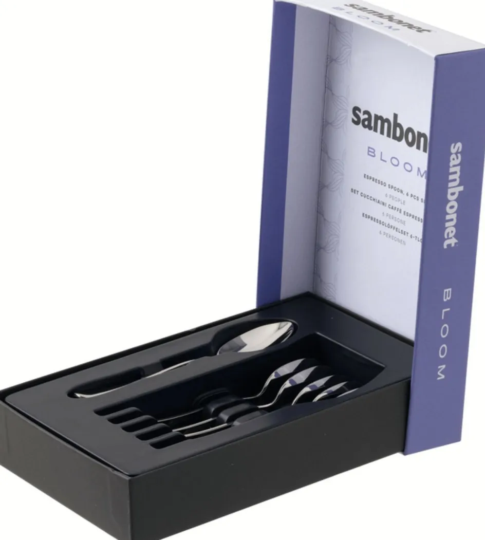 Sambonet Bloom Espressoske 6 stk, Rustfrit Stål
