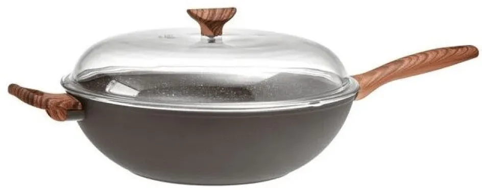 New Sambonet Rock 'N' Rose Wok m. Låg 32 cm, Sort