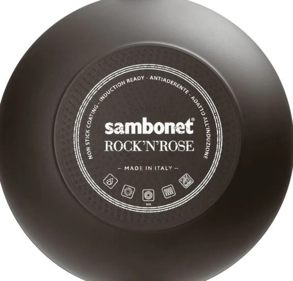 New Sambonet Rock 'N' Rose Wok m. Låg 32 cm, Sort