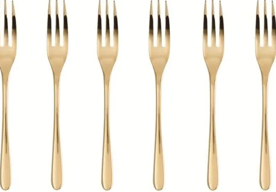 Sambonet Taste Kagegaffel 6 stk, Guld