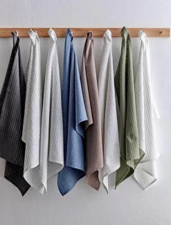 Discount Södahl Line Viskestykke 2 stk. 50x70 cm, Olive/Hvid