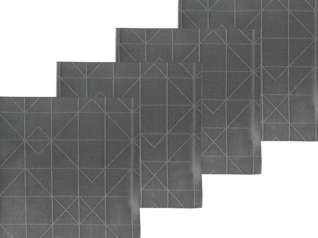 Sale Organic Refined Damask Mundserviet 45x45 cm 4 stk, Grey Servietter