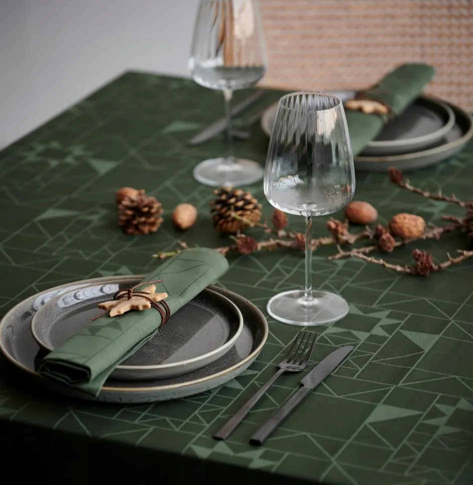 Södahl Star Damask Dug , Forest Green