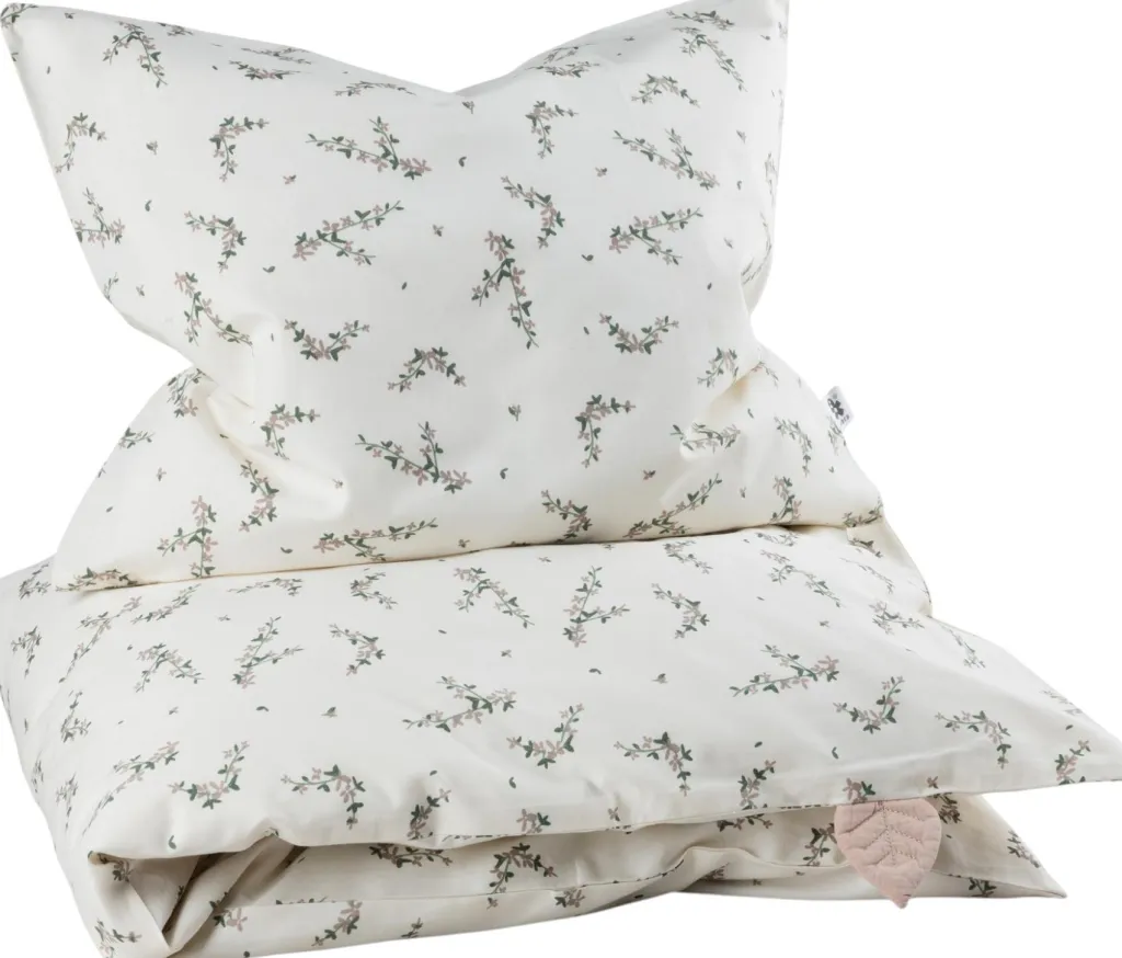 Babysengetøj 70x100 cm, Powder Blossom/Grøn Børn Sengeudstyr Til Børn|Sengetøj Til Børn