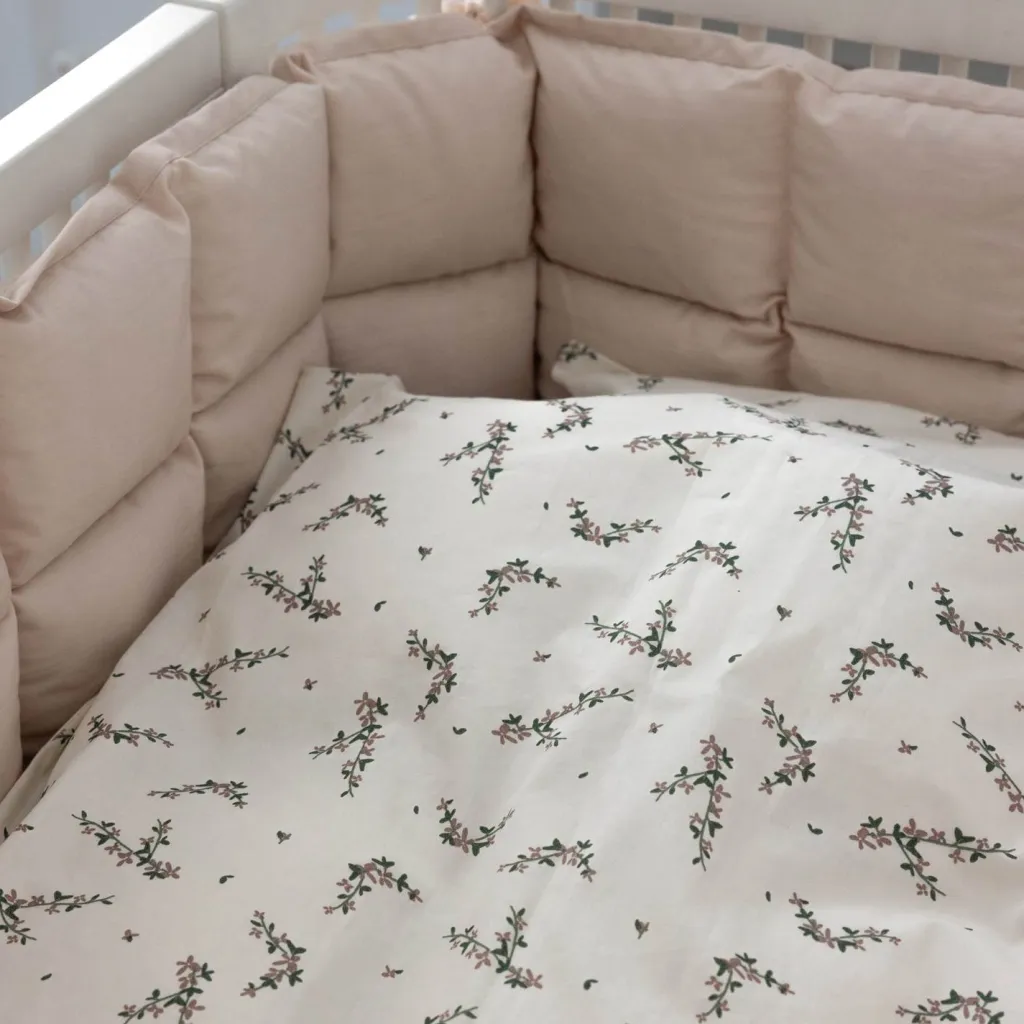 Babysengetøj 70x100 cm, Powder Blossom/Grøn Børn Sengeudstyr Til Børn|Sengetøj Til Børn