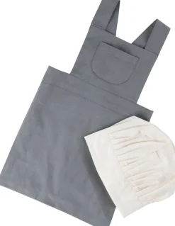 Børn Sebra Køkken- Og Rolleleg|Øvrige Børnetekstiler > Børneforklæde m. Kokkehue, Elephant Grey/Classic White