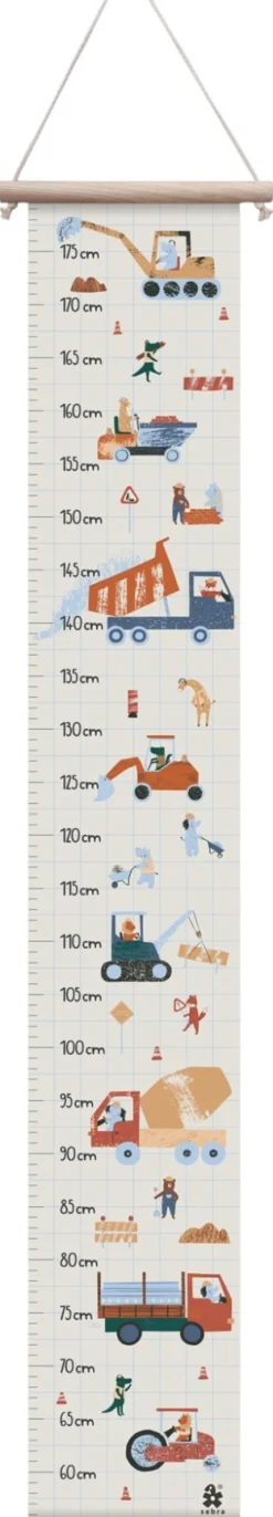 Hot Busy Builders Højdemåler 125 cm, Blå Børn Børneværelse|Interiør Til Børneværelset