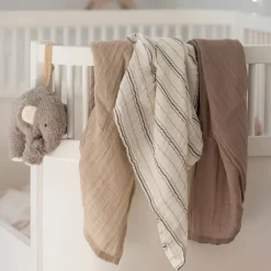 Discount Sebra Stofble 3 stk. 75x75 cm, Cream Stripe/Beige