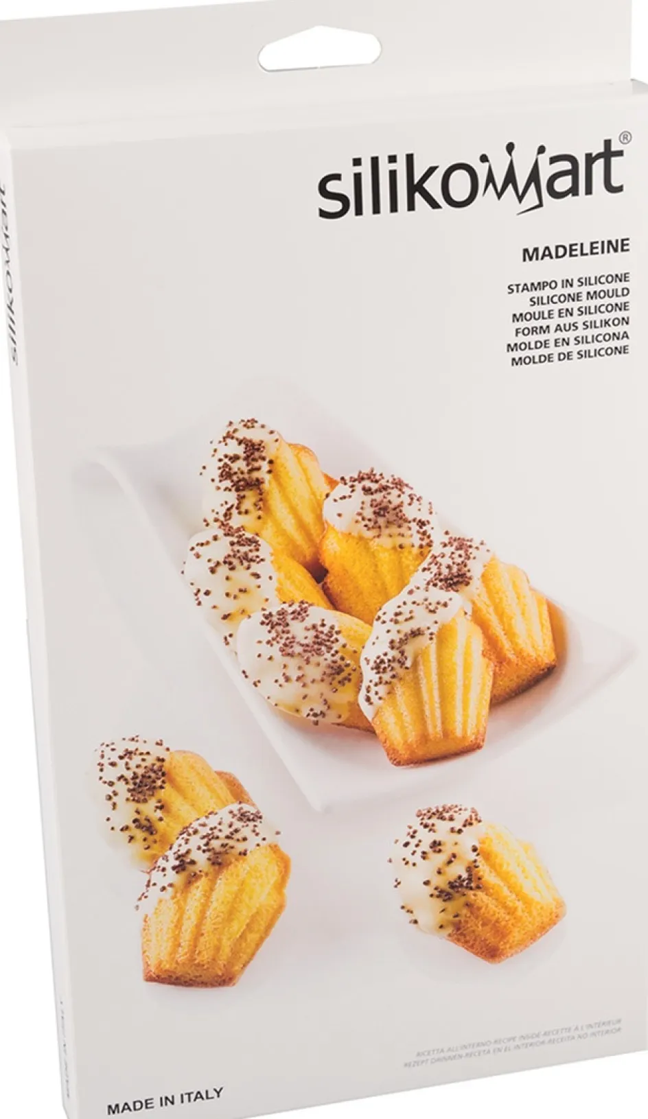 Clearance Silikomart Classic Madeleine-form 6,8x4,5 cm, Rød