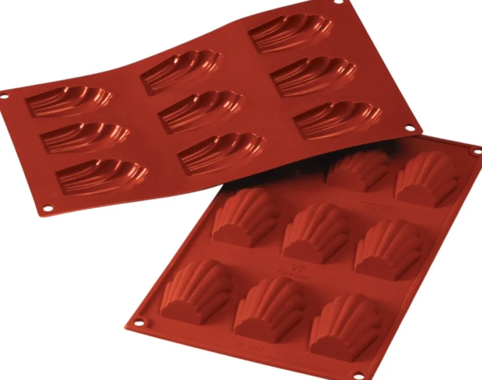 Clearance Silikomart Classic Madeleine-form 6,8x4,5 cm, Rød