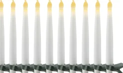 Clearance Carolin Juletræslys LED 10 stk. H15 cm, Hvid Stearinlys|Led Stearinlys