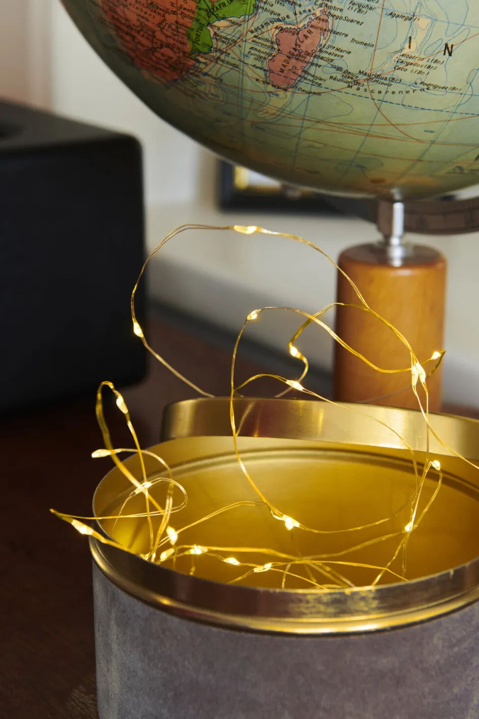 Clearance Sirius Knirke Lyskæde , Guld/Klar