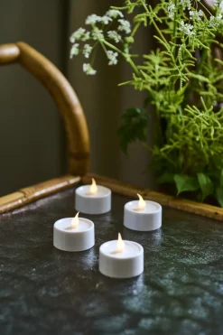 Lone Fyrfadslys 4 stk. Ø3,5 cm, Hvid Stearinlys|Led Stearinlys