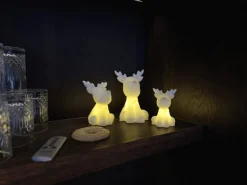 Outlet Naja Lysdekoration Rensdyr LED 2 stk. H9 cm, Hvid Stearinlys|Led Stearinlys