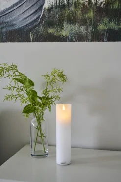 Best Sara Bloklys LED Genopladelig Ø5 cm/H20 cm, Hvid Stearinlys|Led Stearinlys