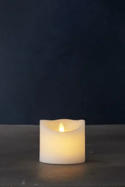 Online Sara Exclusive Bloklys LED H, Hvid Stearinlys|Led Stearinlys