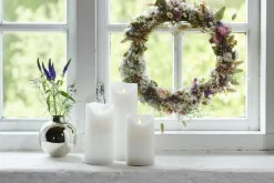 Sirius Stearinlys|Led Stearinlys > Sara Exclusive Bloklys LED Ø7,5 cm/H15 cm, Hvid