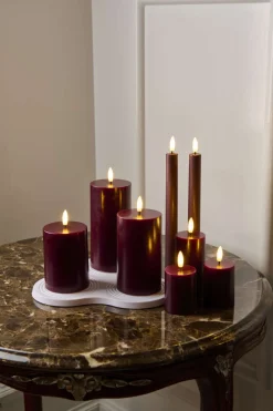 Sirius Stearinlys|Led Stearinlys > Sille Bloklys LED Genopladelig , Bordeaux