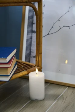 Clearance Sille Bloklys LED Genopladelig H, Hvid Stearinlys|Led Stearinlys