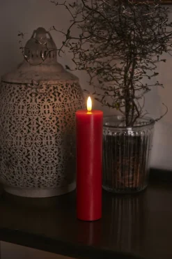 Sirius Stearinlys|Led Stearinlys > Sille Bloklys LED H20 cm, Rød