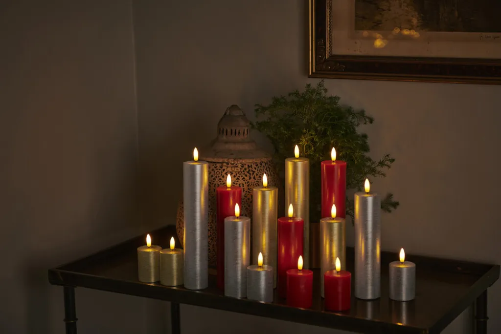 Sirius Stearinlys|Led Stearinlys > Sille Bloklys LED H20 cm, Rød