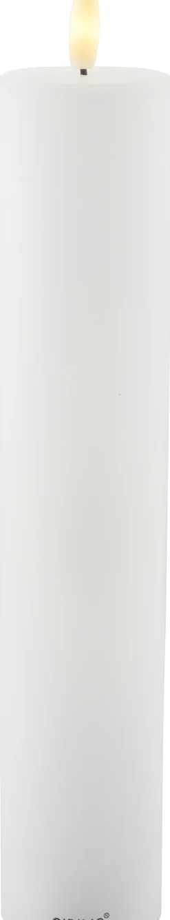 Clearance Sille Bloklys LED Genopladelig Ø5 cm/H25 cm, Hvid Stearinlys|Led Stearinlys