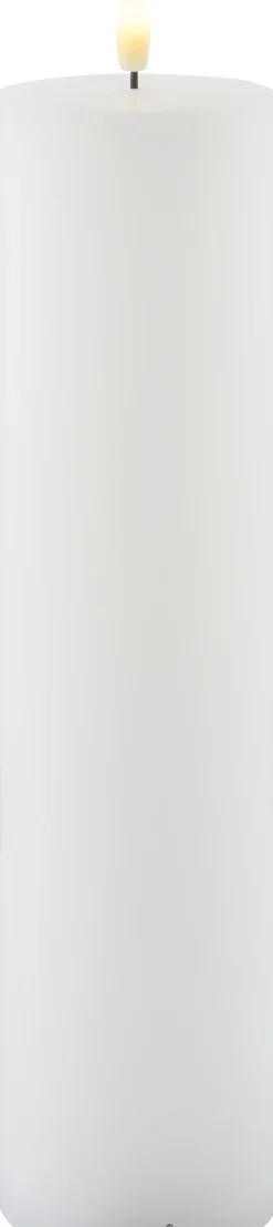 Clearance Sille Bloklys LED Genopladelig H, Hvid Stearinlys|Led Stearinlys