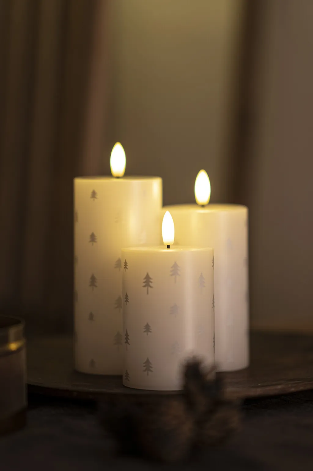 Sirius Stearinlys|Led Stearinlys > Sille Bloklys LED Genopladelig 3 stk. Ø7,5 cm,