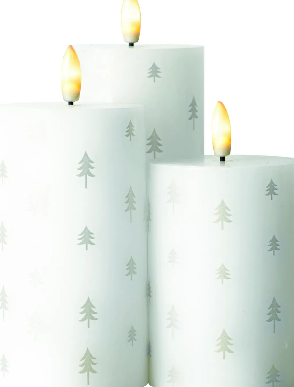 Sirius Stearinlys|Led Stearinlys > Sille Bloklys LED Genopladelig 3 stk. Ø7,5 cm,