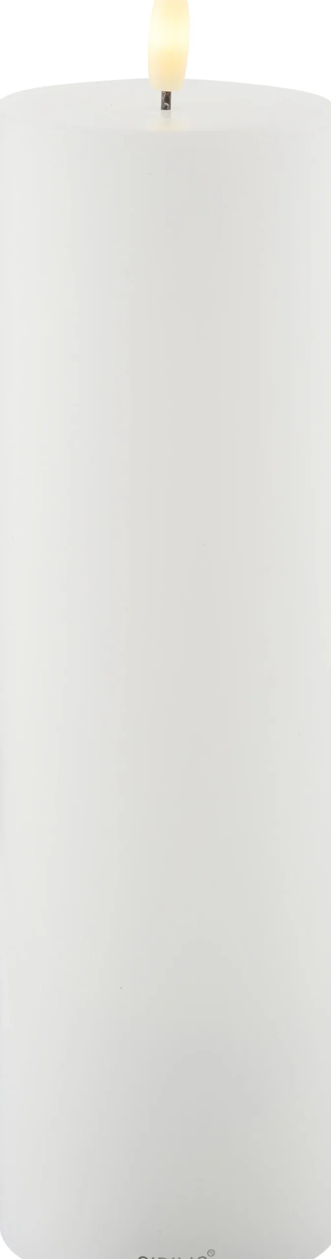 Sirius Stearinlys|Led Stearinlys > Sille Exclusive Bloklys LED Ø7,5 cm/H25 cm, Hvid