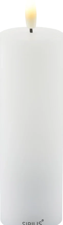 Sirius Stearinlys|Led Stearinlys > Sille Exclusive Bloklys LED Ø5 cm/H15 cm, Hvid