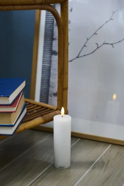 Sirius Stearinlys|Led Stearinlys > Sille Exclusive Bloklys LED Ø5 cm/H15 cm, Hvid