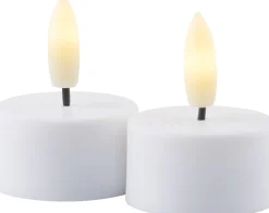 Online Sille Exclusive Fyrfadslys 2 stk. Ø4 cm, Hvid Stearinlys|Led Stearinlys