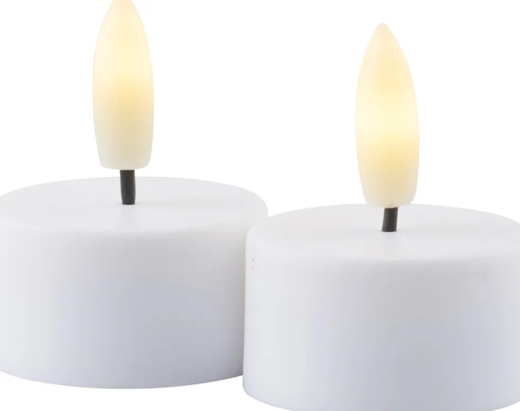 Online Sille Exclusive Fyrfadslys 2 stk. Ø4 cm, Hvid Stearinlys|Led Stearinlys