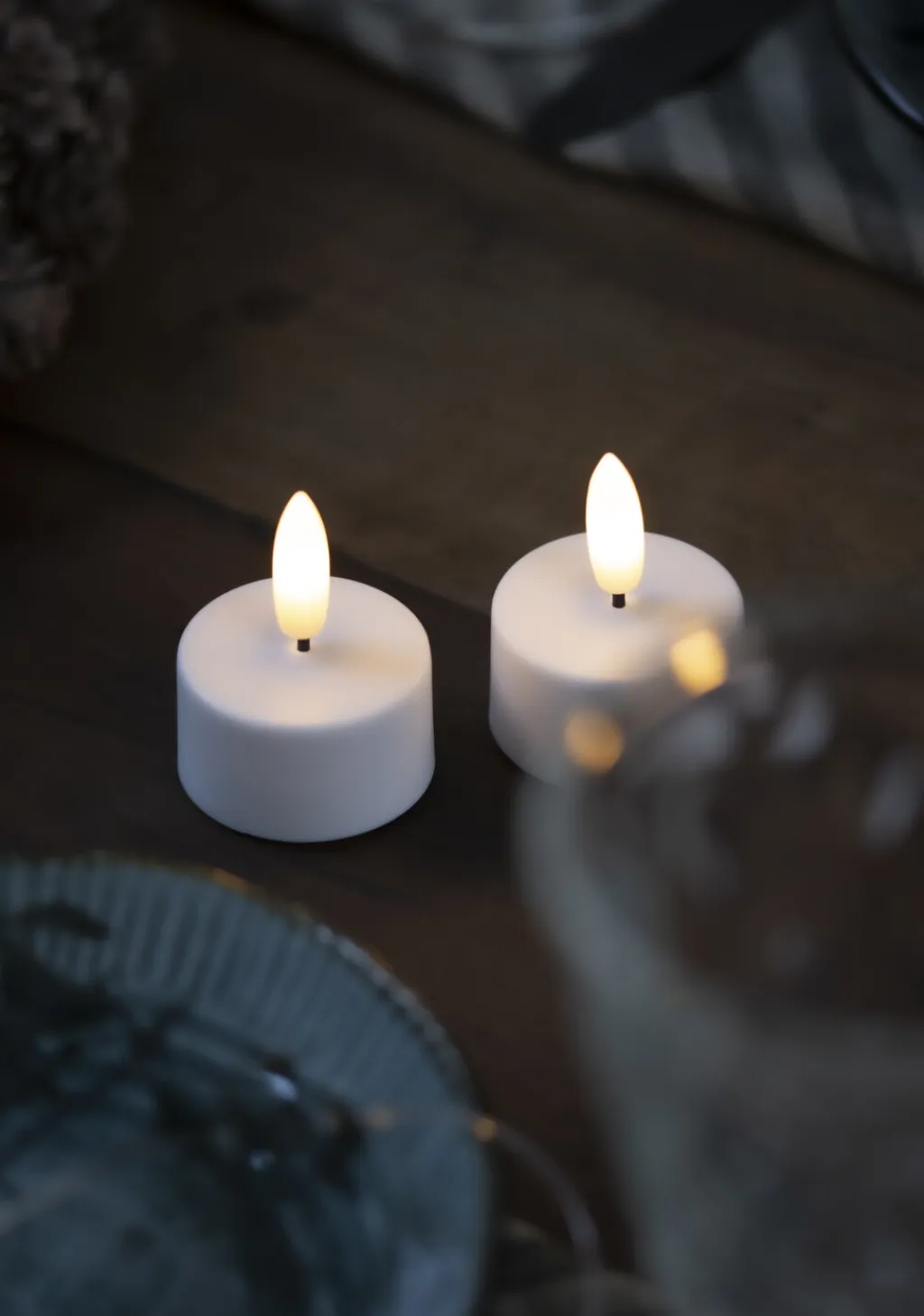 Online Sille Exclusive Fyrfadslys 2 stk. Ø4 cm, Hvid Stearinlys|Led Stearinlys