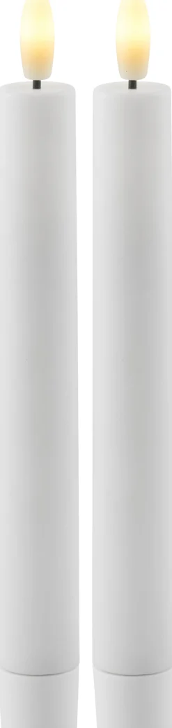 Clearance Sille Kronelys LED Genopladelig , Hvid Stearinlys|Led Stearinlys