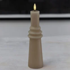 Sille Nordic Sculpture Bloklys Ringet LED ?6,1/H21,7 cm, Stearinlys|Led Stearinlys