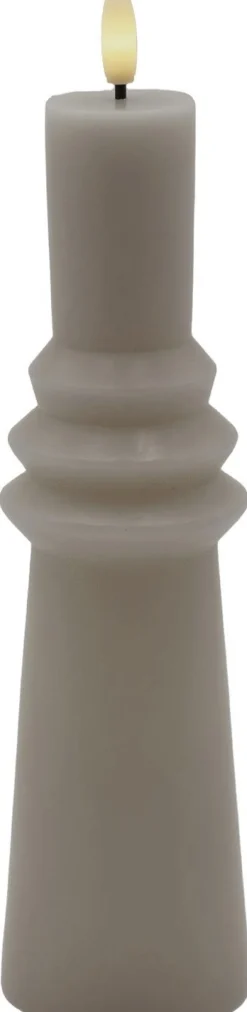 Sirius Stearinlys|Led Stearinlys > Sille Nordic Sculpture Bloklys Ringet LED Ø6,1/H21,7 cm,
