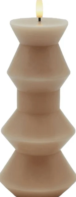 Online Sille Nordic Sculpture Bloklys Geometri LED ?9,2/H20,3 cm, Stearinlys|Led Stearinlys