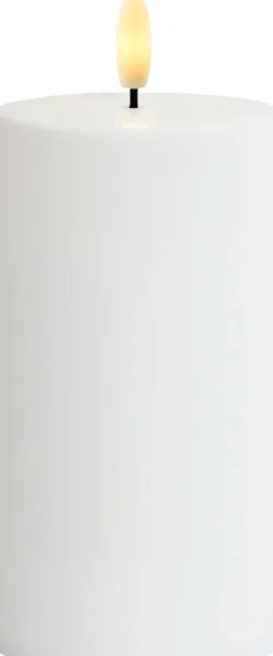 Sirius Stearinlys|Led Stearinlys > Sille Solar Bloklys LED Ø7,5/H, Hvid