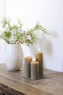 Sirius Stearinlys|Led Stearinlys > Smilla Genopladeligt Bloklys LED 3 stk D5 cm,