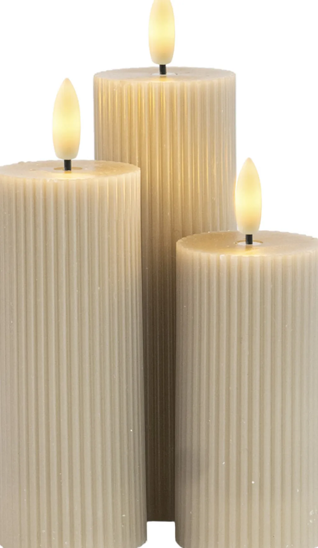 Sirius Stearinlys|Led Stearinlys > Smilla Genopladeligt Bloklys LED 3 stk D5 cm,