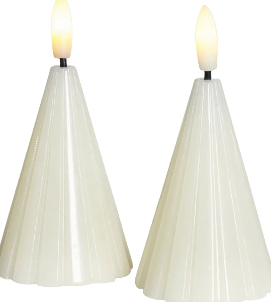 Clearance Sirius Laura Lysdekoration Juletræ LED 2 stk. H8 cm, Hvid