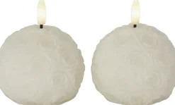 Online Sirius Rosalina Kuglelys LED 2 stk. ?8,3/H7 cm, Creme