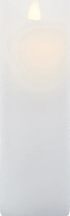 Clearance Sara Bloklys LED Genopladelig Ø7,5 cm/H20 cm, Hvid Stearinlys|Led Stearinlys