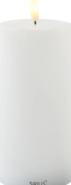 Hot Sille Bloklys LED Genopladelig H, Hvid Stearinlys|Led Stearinlys