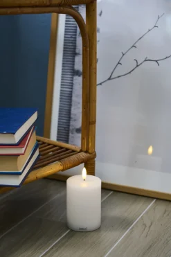 Hot Sille Bloklys LED Genopladelig H, Hvid Stearinlys|Led Stearinlys