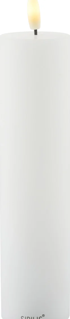 Discount Sirius Sille Bloklys LED Genopladelig Ø5 cm/H20 cm, Hvid